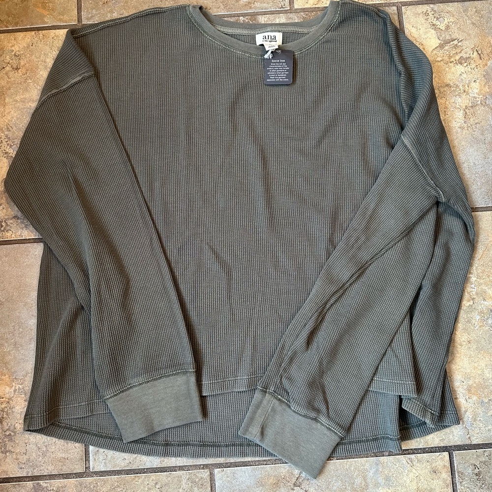 a.n.a Sage Ribbed Knit Top